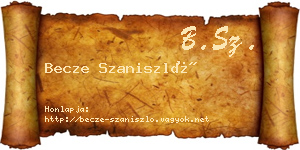 Becze Szaniszló névjegykártya